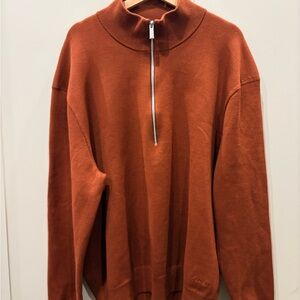 Calvin Klein Men's Orange Zip-Up Sweater